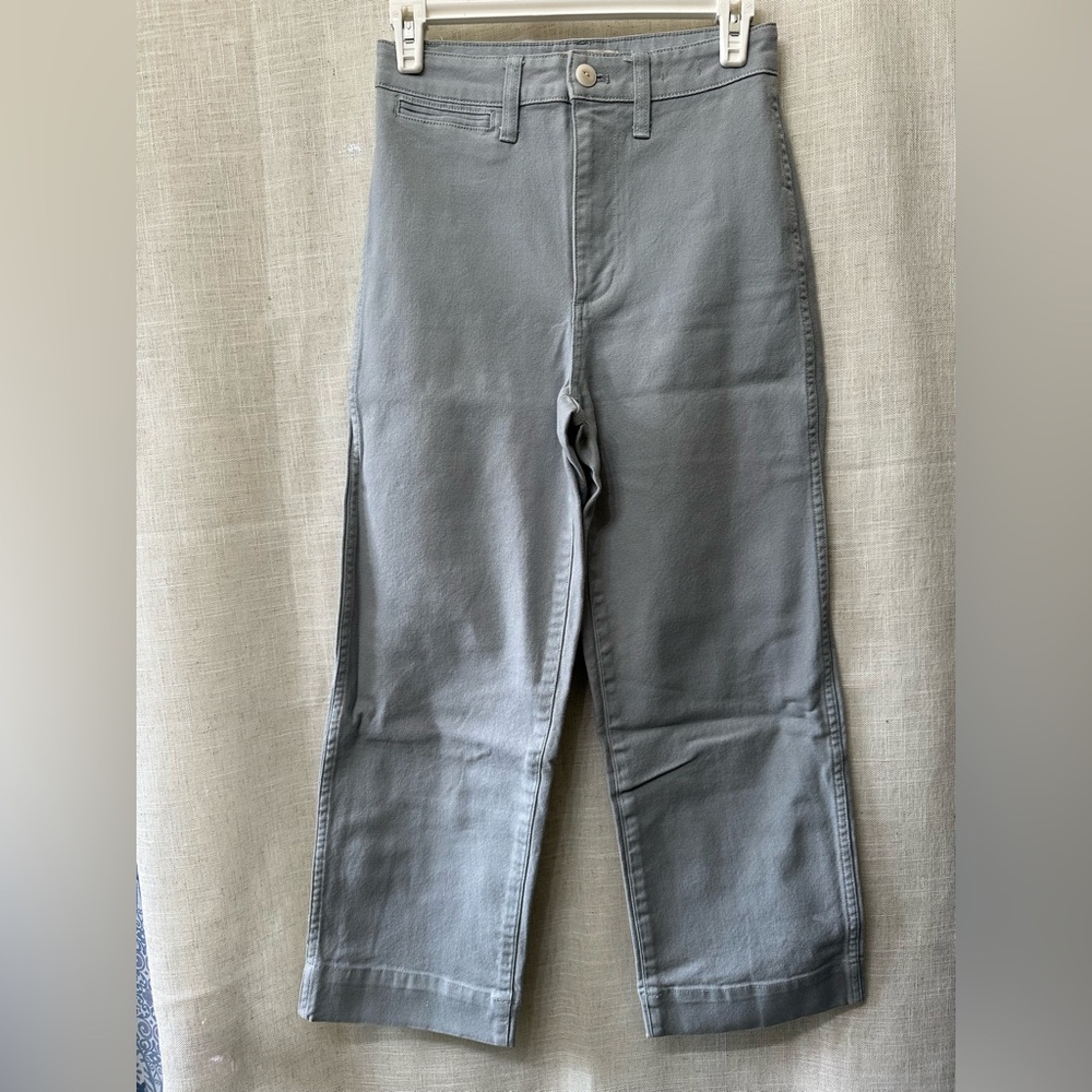 Madewell Slim Emmett Blue Wide-Leg Crop Pants Size 23 | Soft Stretch Denim Feel